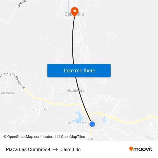 Plaza Las Cumbres-I to Caimitillo map