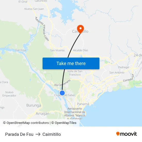 Parada De Fsu to Caimitillo map