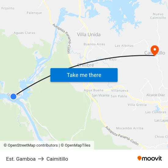 Est. Gamboa to Caimitillo map