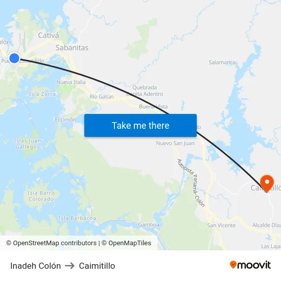 Inadeh Colón to Caimitillo map