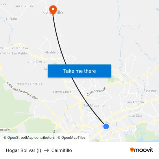 Hogar Bolivar (I) to Caimitillo map