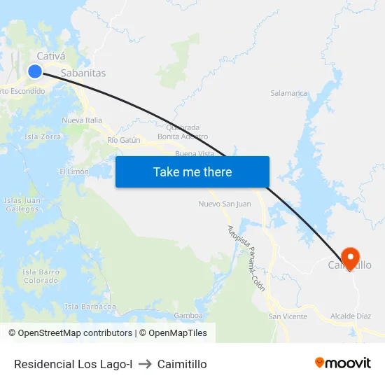Residencial Los Lago-I to Caimitillo map