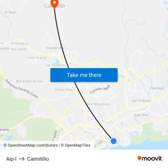 Aip-I to Caimitillo map