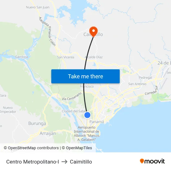 Centro Metropolitano-I to Caimitillo map