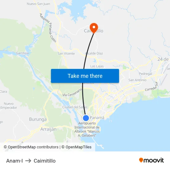 Anam-I to Caimitillo map