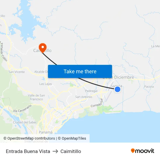 Entrada Buena Vista to Caimitillo map