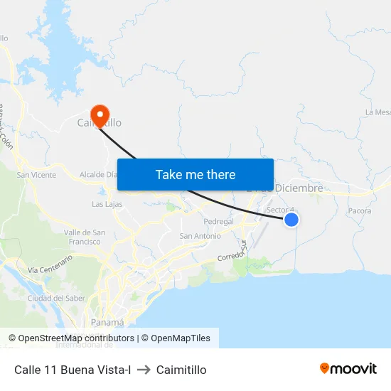 Calle 11 Buena Vista-I to Caimitillo map