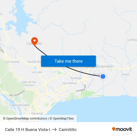 Calle 19 H Buena Vista-I to Caimitillo map