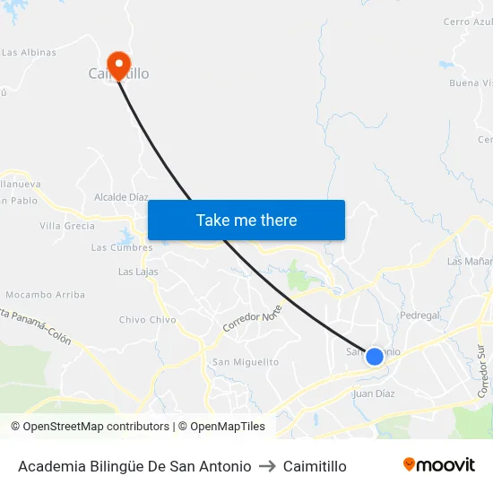 Academia Bilingüe De San Antonio to Caimitillo map