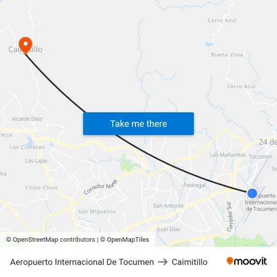 Aeropuerto Internacional De Tocumen to Caimitillo map