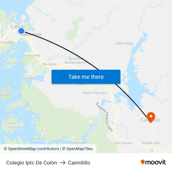 Colegio Iptc De Colón to Caimitillo map