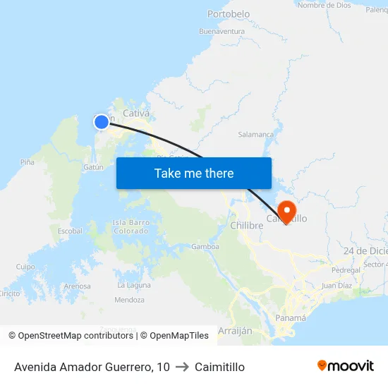 Avenida Amador Guerrero, 10 to Caimitillo map