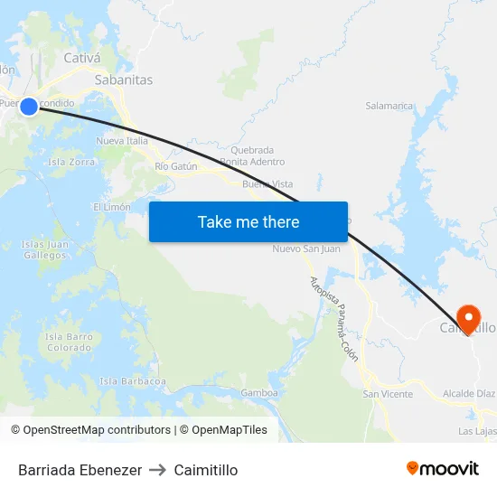 Barriada Ebenezer to Caimitillo map