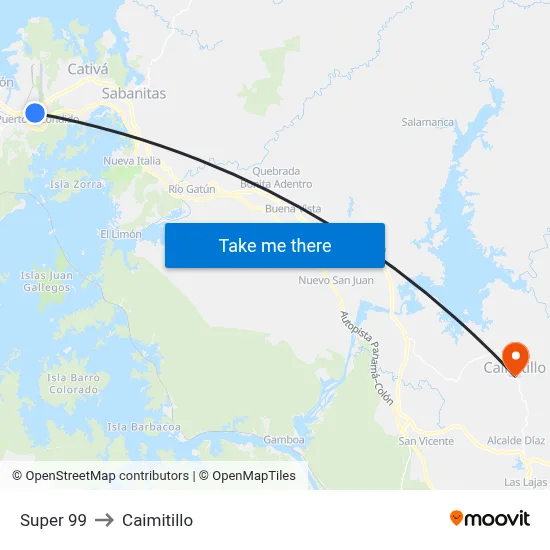 Super 99 to Caimitillo map
