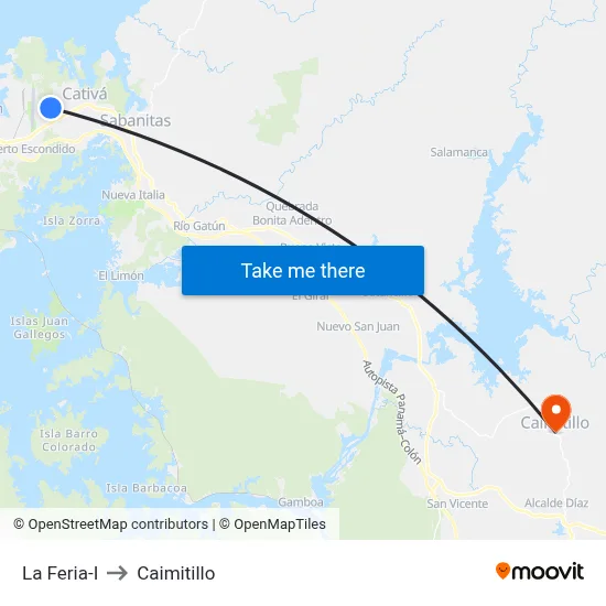 La Feria-I to Caimitillo map