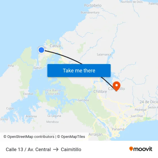 Calle 13 / Av. Central to Caimitillo map