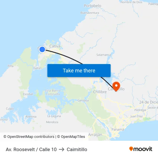 Av. Roosevelt / Calle 10 to Caimitillo map
