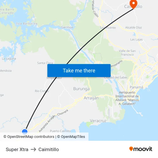 Super Xtra to Caimitillo map