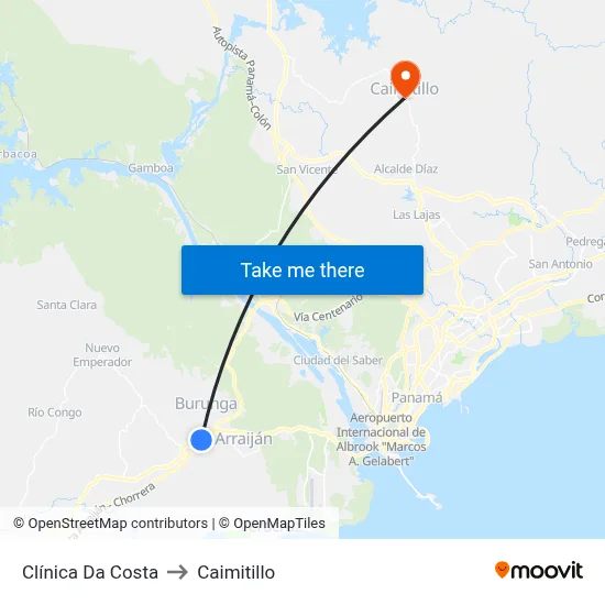 Clínica Da Costa to Caimitillo map