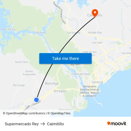 Supermercado Rey to Caimitillo map