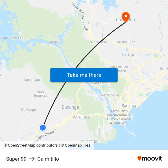 Super 99 to Caimitillo map