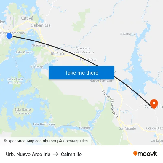 Urb. Nuevo Arco Iris to Caimitillo map