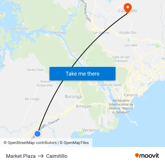 Market Plaza to Caimitillo map