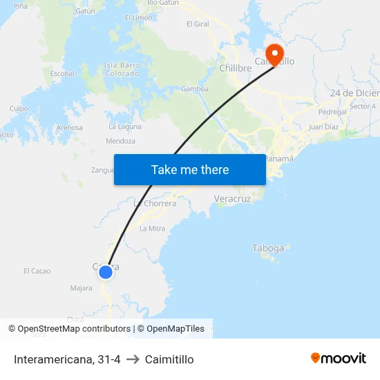 Interamericana, 31-4 to Caimitillo map