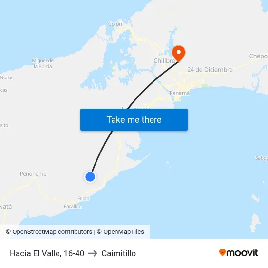 Hacia El Valle, 16-40 to Caimitillo map