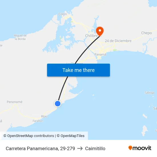 Carretera Panamericana, 29-279 to Caimitillo map