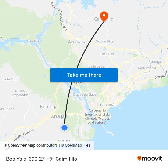 Boo Yala, 390-27 to Caimitillo map