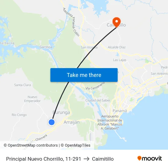 Principal Nuevo Chorrillo, 11-291 to Caimitillo map