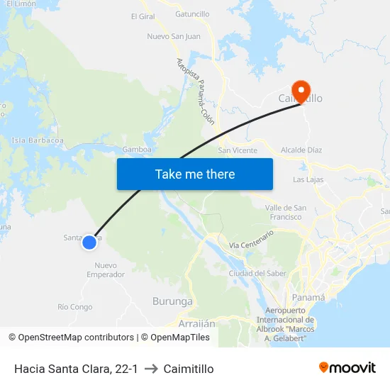 Hacia Santa Clara, 22-1 to Caimitillo map