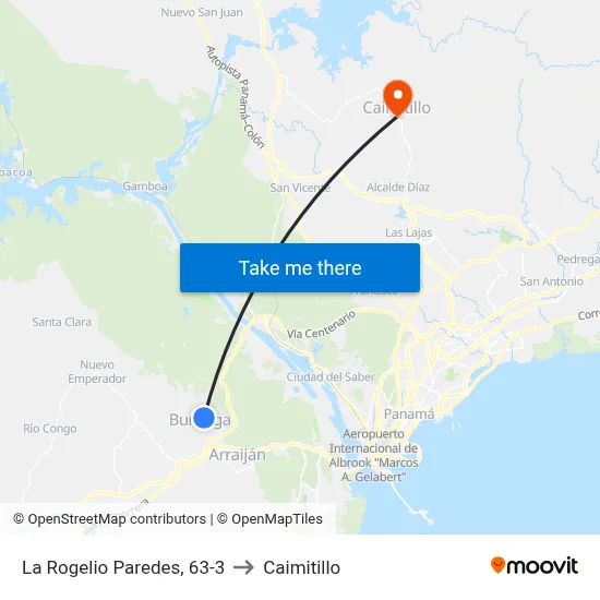 La Rogelio Paredes, 63-3 to Caimitillo map