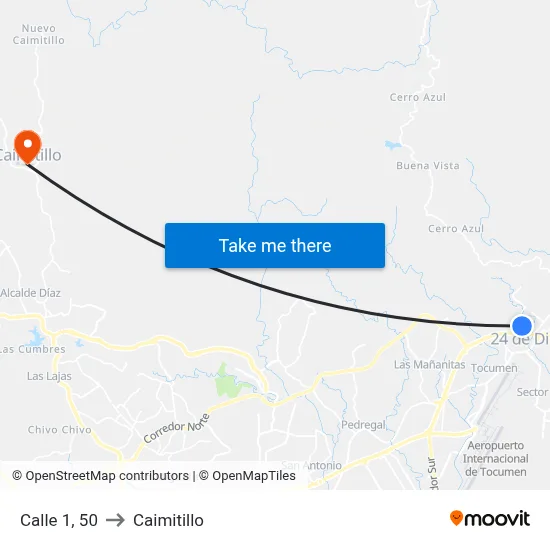 Calle 1, 50 to Caimitillo map