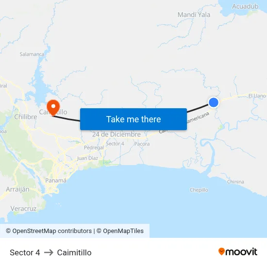 Sector 4 to Caimitillo map