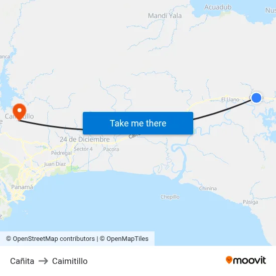 Cañita to Caimitillo map