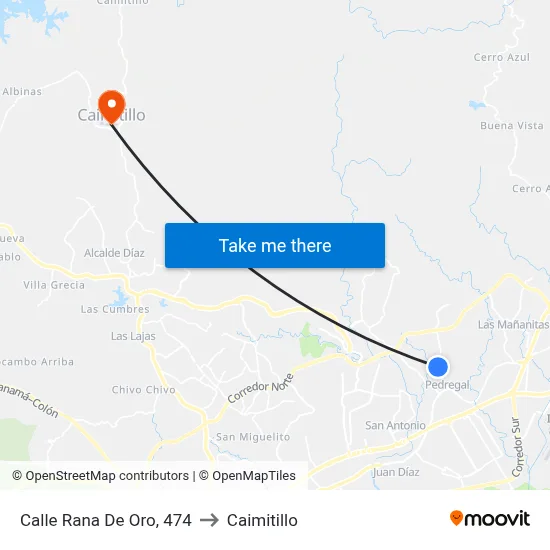 Calle Rana De Oro, 474 to Caimitillo map