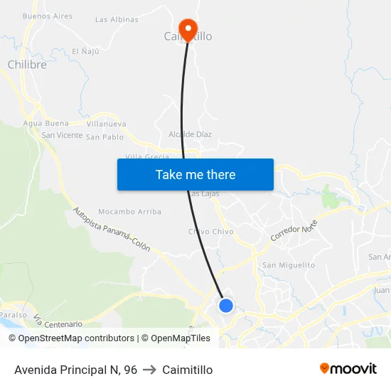 Avenida Principal N, 96 to Caimitillo map