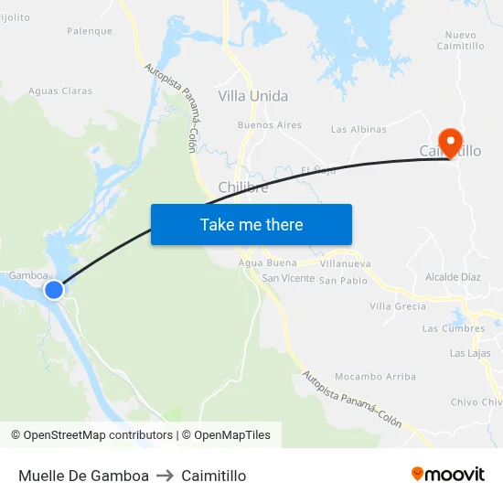 Muelle De Gamboa to Caimitillo map