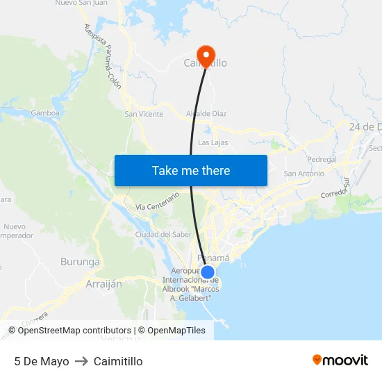 5 De Mayo to Caimitillo map