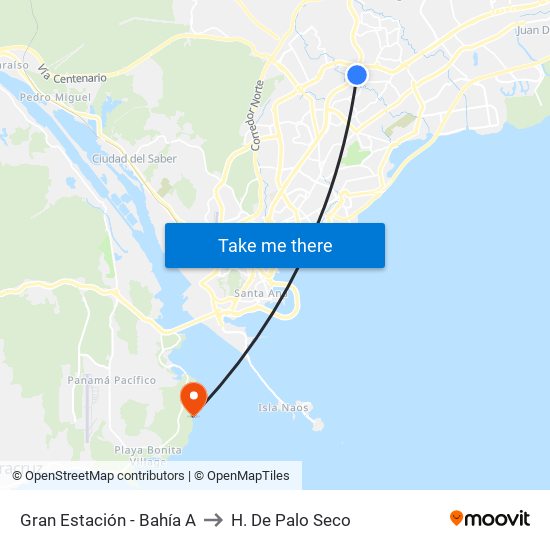 Gran Estación - Bahía A to H. De Palo Seco map