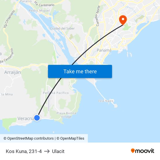 Kos Kuna, 231-4 to Ulacit map