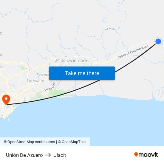 Unión De Azuero to Ulacit map