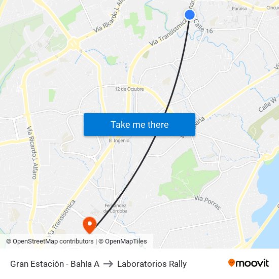 Gran Estación - Bahía A to Laboratorios Rally map