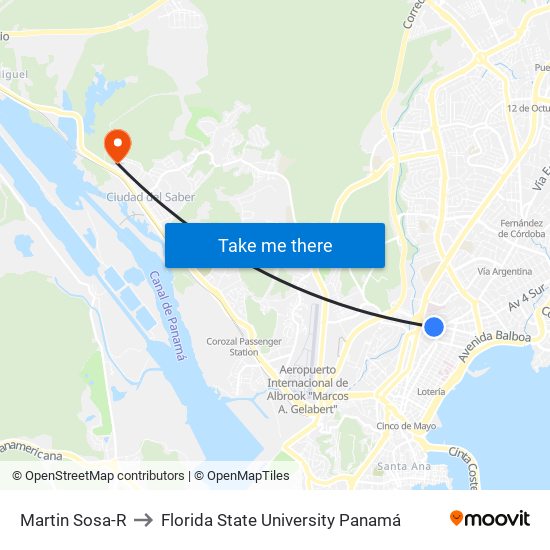 Martin Sosa-R to Florida State University Panamá map