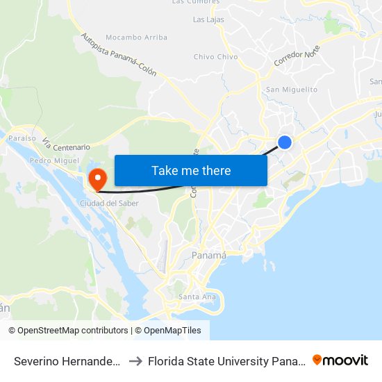 Severino Hernandez-R to Florida State University Panamá map