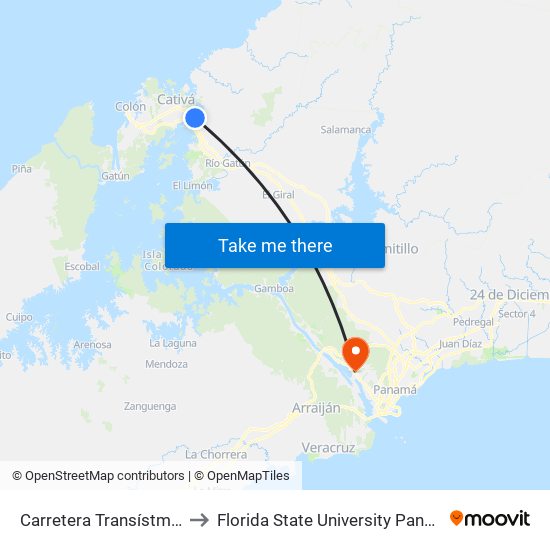Carretera Transístmica to Florida State University Panamá map