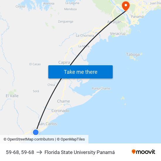 59-68, 59-68 to Florida State University Panamá map