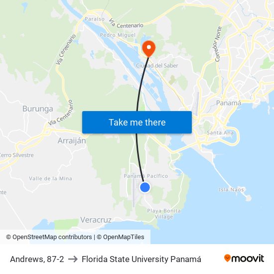 Andrews, 87-2 to Florida State University Panamá map
